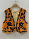 Embroidered Velvet Boho Vest | Handmade Indian Ethnic Waistcoat | Sleeveless Festival Jacket | Cotton Inside | Bohemian Layer