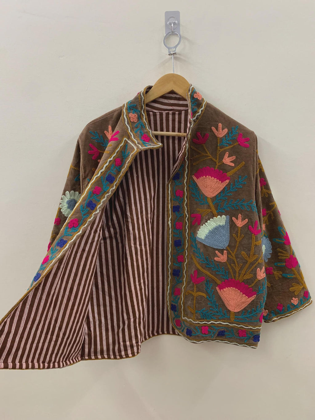 Suzani Velvet Festival Jacket | Handmade Embroidered Boho Coat | Traditional Ethnic Wear Jacket  | Floral Jacket | Warm Winter Jacket