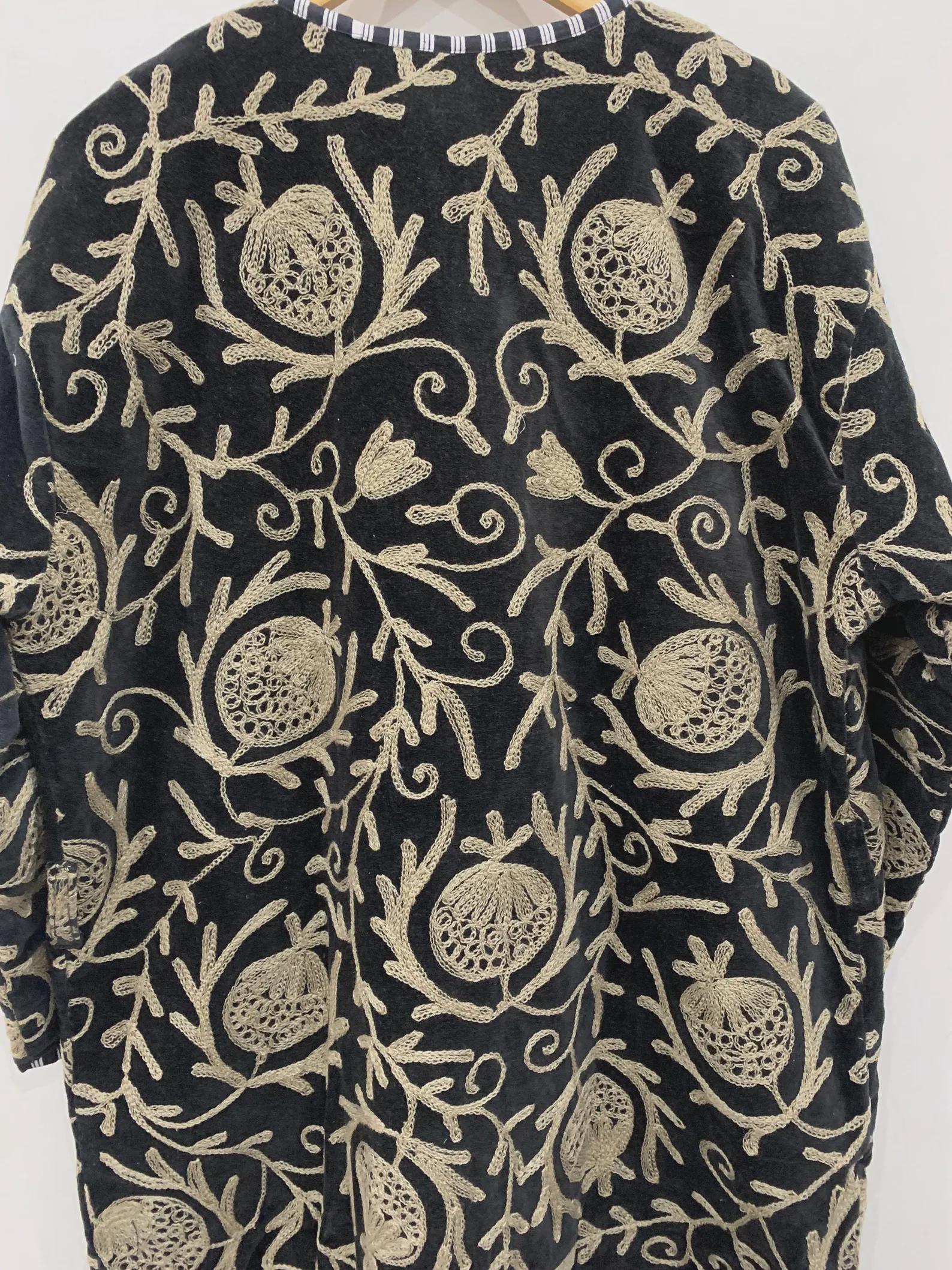 Long Boho Suzani Robe | Ethnic Embroidered Kimono Coat | One of a Kind Vintage Duster | Bohemian Festival Wear | Gift For Her | Duster Robe