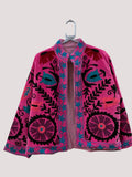Suzani Velvet Short Jacket | Indian Suzani Embroidery Jacket | Winter Wear Women's Jacket Coat | Suzani Coat | Gift For Her |Duster Jacket
