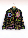 Handmade Velvet Suzani Jacket | Embroidered Floral Coat