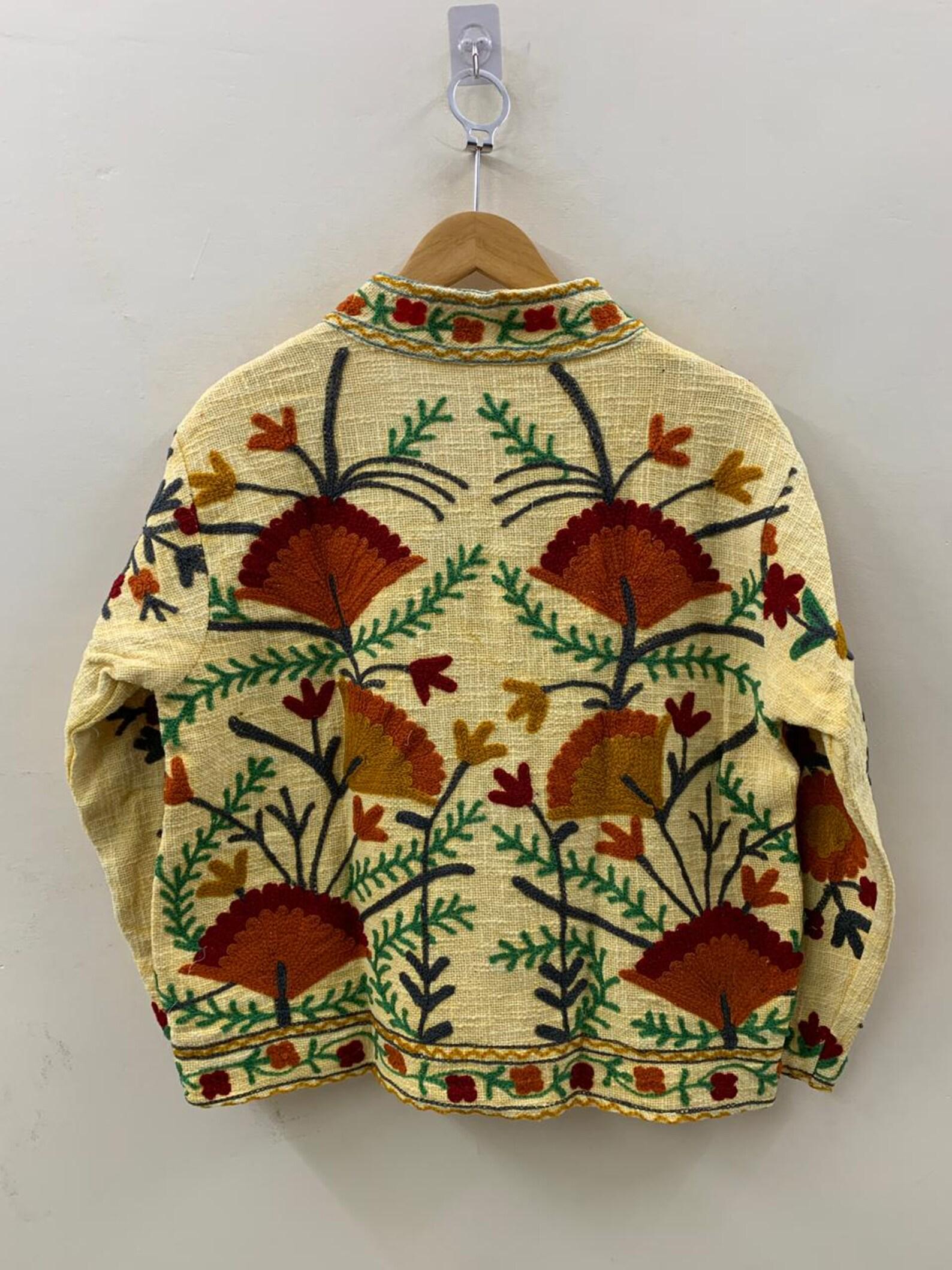 Handmade Suzani Embroidered Jacket – Vintage Uzbek Boho Coat