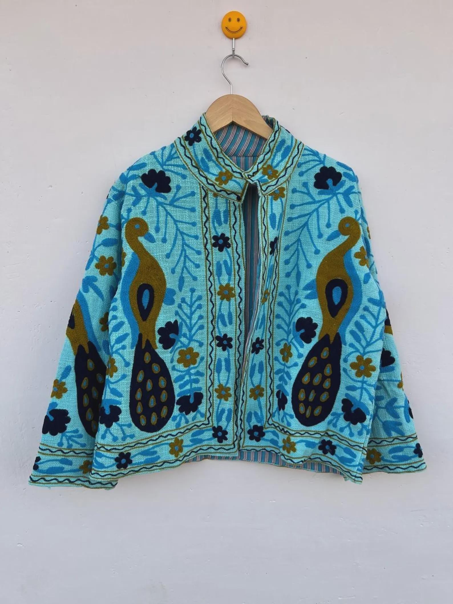 Handmade Soft TNT Fabric Suzani Jacket | Duster Short Chic Coat | Gift For Her