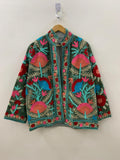 Embroidery Velvet Handmade Suzani Jacket | Women's Floral Clothing | Gift For Her | Bomber Winter Jacket | Street Kimono Jacket |Spring Coat