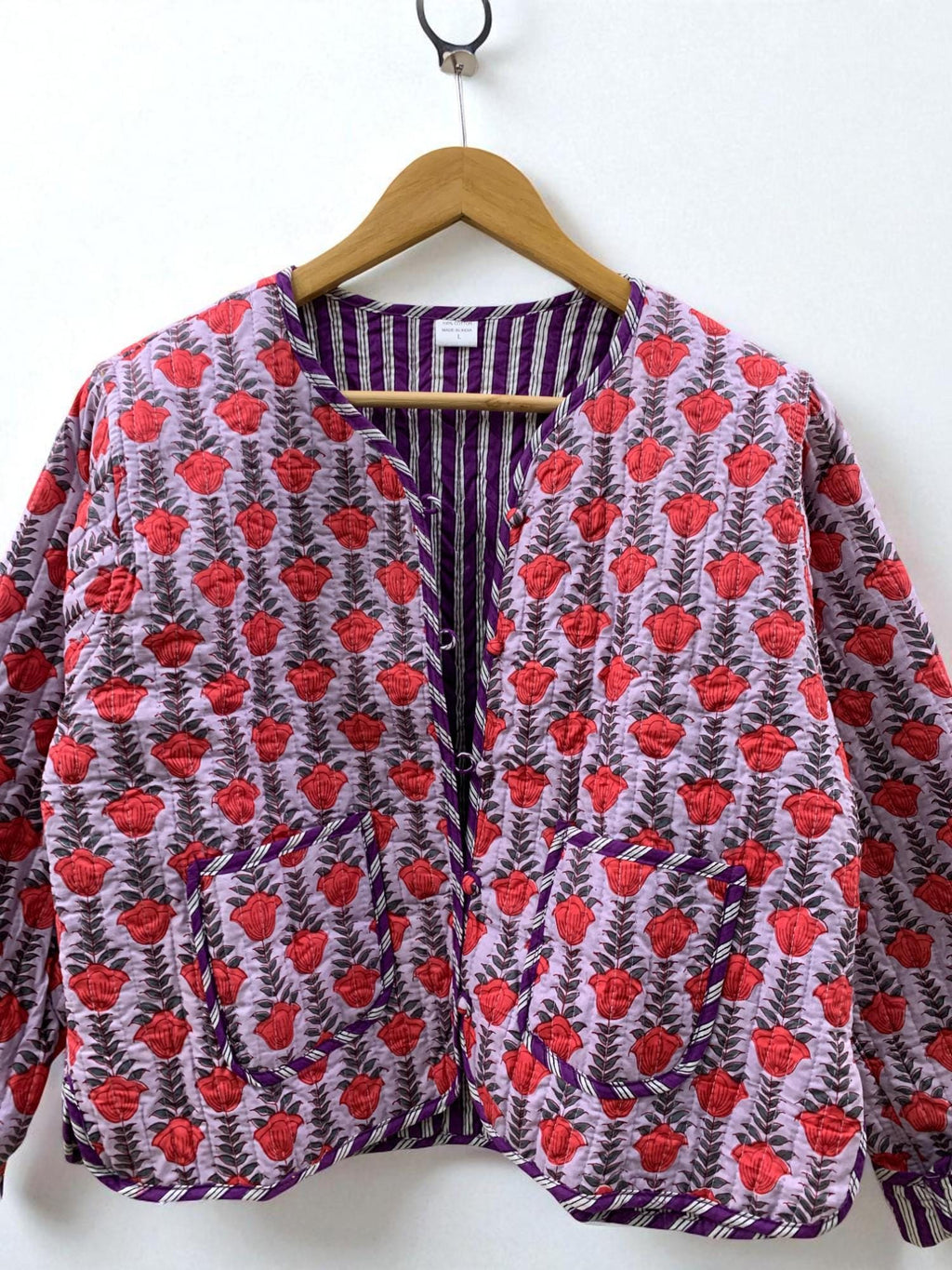 Women's Cotton Quilted Cropped Boho Jacket | Printed Lightweight Cropped Jacket | Spring Jacket | Bomber Jacket | Gift For Her | Outerwear