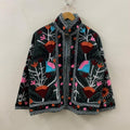Hand Embroidered Suzani Velvet Short Jacket | Indian Floral Coat | Unisex Winter Outerwear | Bridesmaid Gift | Oversized Boho Jacket