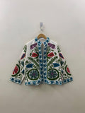 Boho Floral Suzani TNT Fabric Short Jacket | Long Sleeve Button Winter Coat | Short Jacket | Spring Bomber Jacket | Gift For Her | TNT Coat