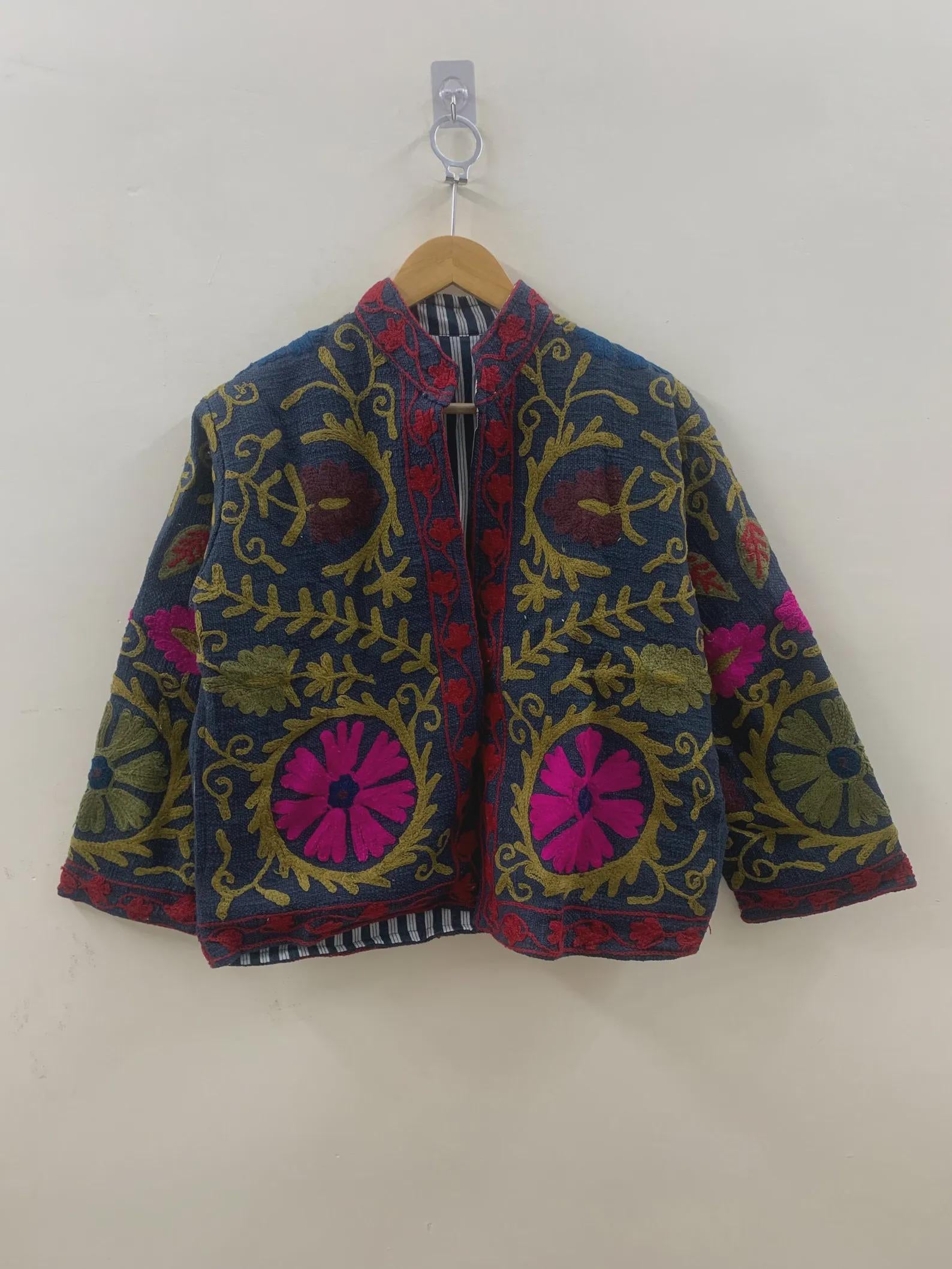 Handmade Soft TNT Fabric Suzani Jacket: Modern Short Chic Coat | Gift For Her