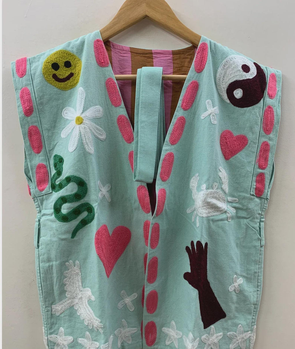 Velvet Suzani Embroidered Vest with Belt – Festival Waistcoat | Ethnic Jacket | Sleeveless Bohemian Layer | Gypsy Vest | Gift For Her