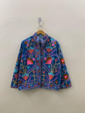 Blue Velvet Suzani Embroidery Jacket | Women's Suzani Duster Coat | Winter Kimono Jacket | Boho Bomber Robe | Gift for Her