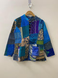 Boho Reversible Silk Patchwork Jacket | Kantha Blazer | Buttoned Quilted Coat |Handmade Vintage Fabric Jacket |Bohemian Outerwear |Gift idea