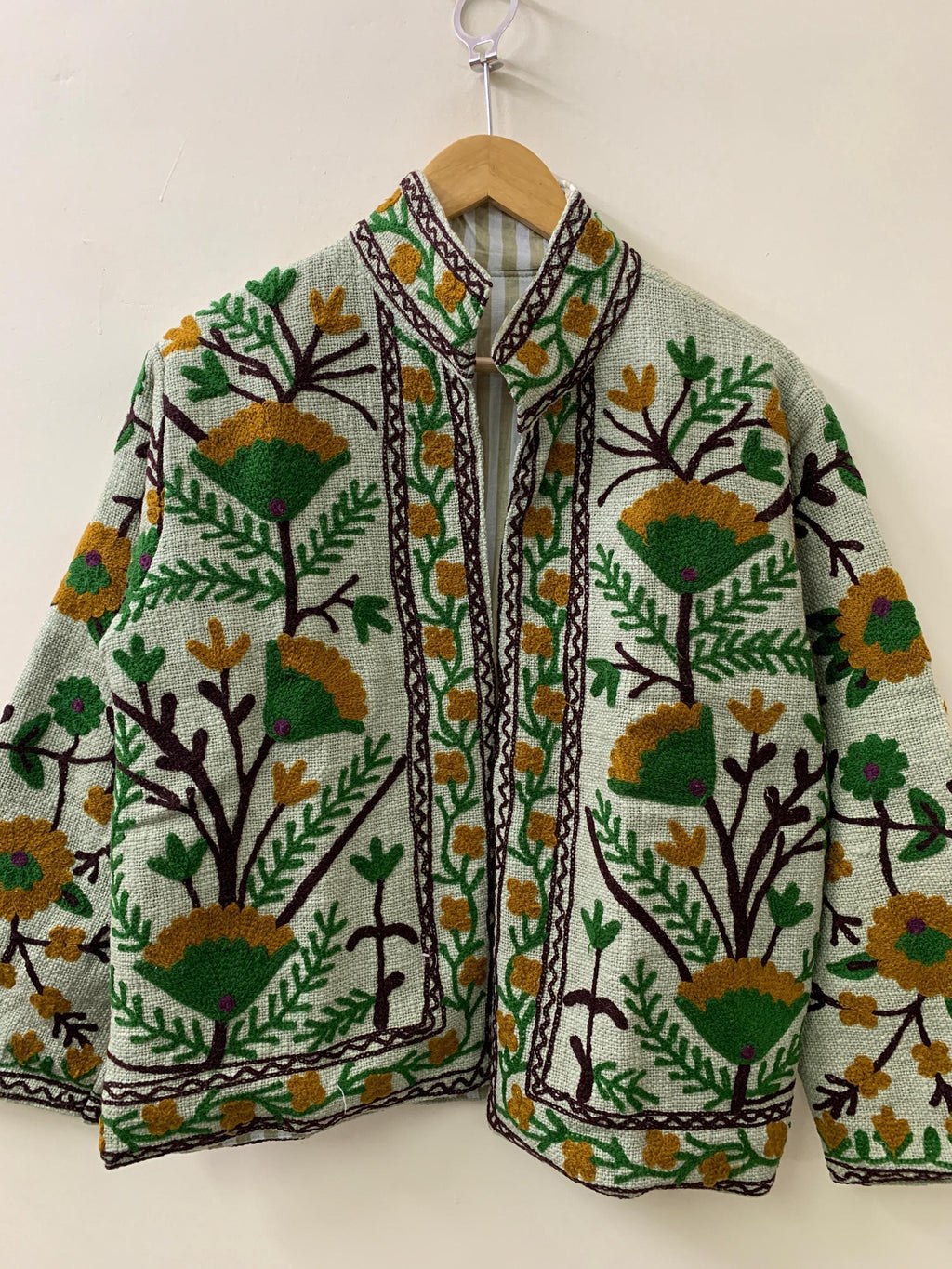 TNT Suzani Short Jacket | Embroidered Kimono Jacket | Uzbek Artisan Coat | Vintage Suzani Jacket | Boho Winter Coat | Gift for Her