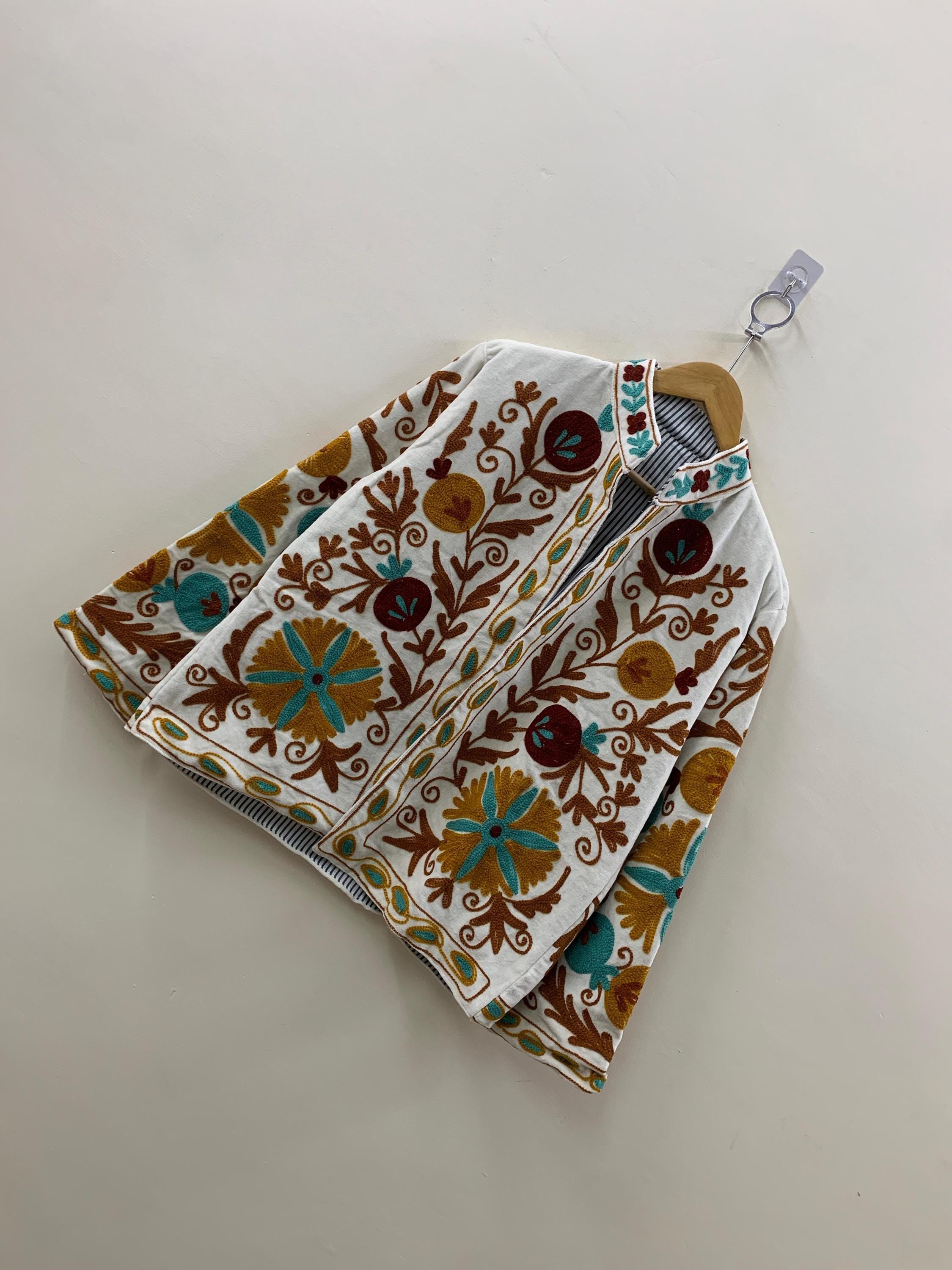 Embroidered Velvet Suzani With Pocket Winter Jacket |Boho Floral Jacket |Bomber Jacket |Winter Warmed Coat |Gift For Her |Spring Warm Jacket