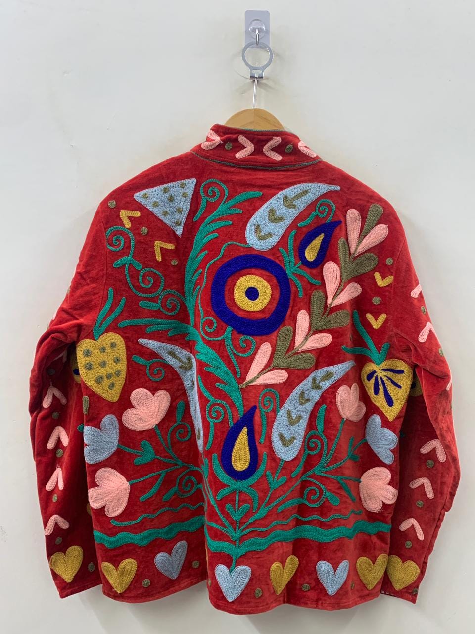 Velvet Suzani Winter Short Jacket |Boho Floral Jacket | Bomber Suzani Jacket | Warmed Coat | Gift For Her | Duster Coat