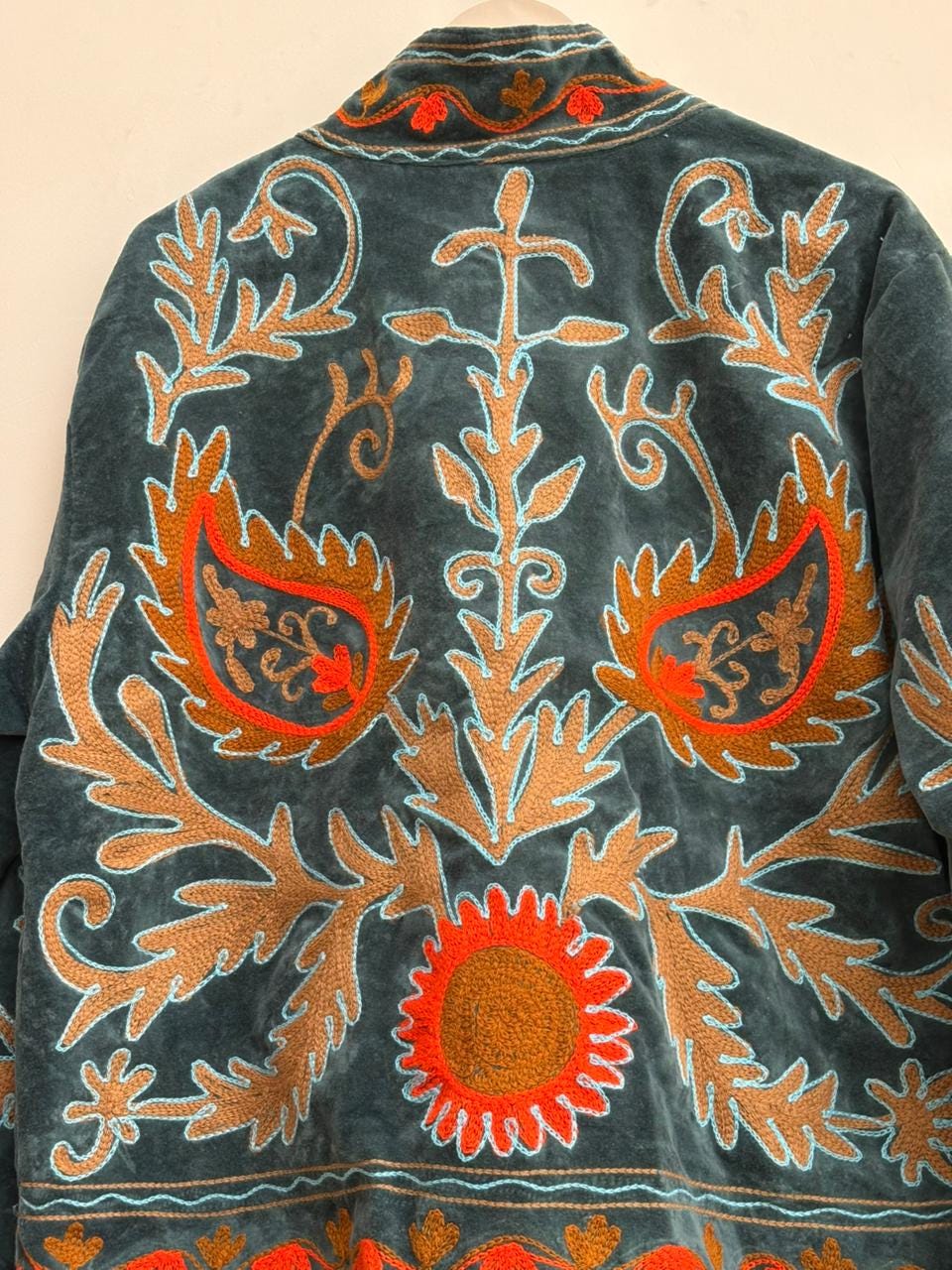 Suzani Velvet Jacket | Embroidered Coat | Traditional Coat | Unisex Kimono Jacket | Warm Winter Coat | Oversize Kimono Jacket | Gift for Her