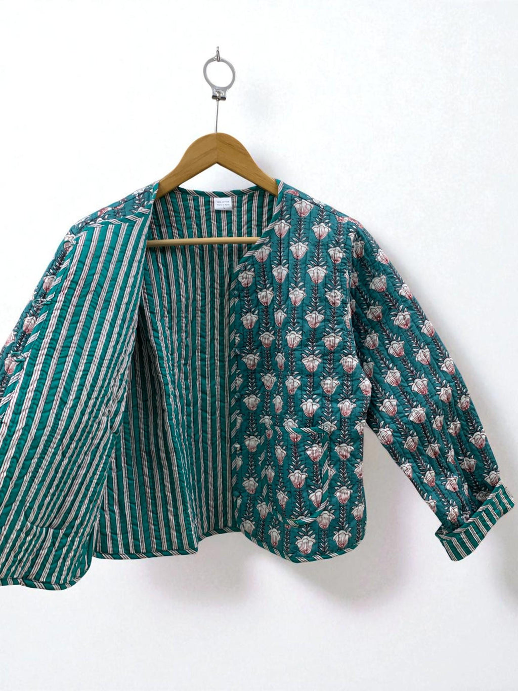 Cotton Quilted Cropped Boho Jacket | Printed Lightweight Cropped Jacket | Spring Jacket | Bomber Jacket | Gift For Her | Women's Outerwear