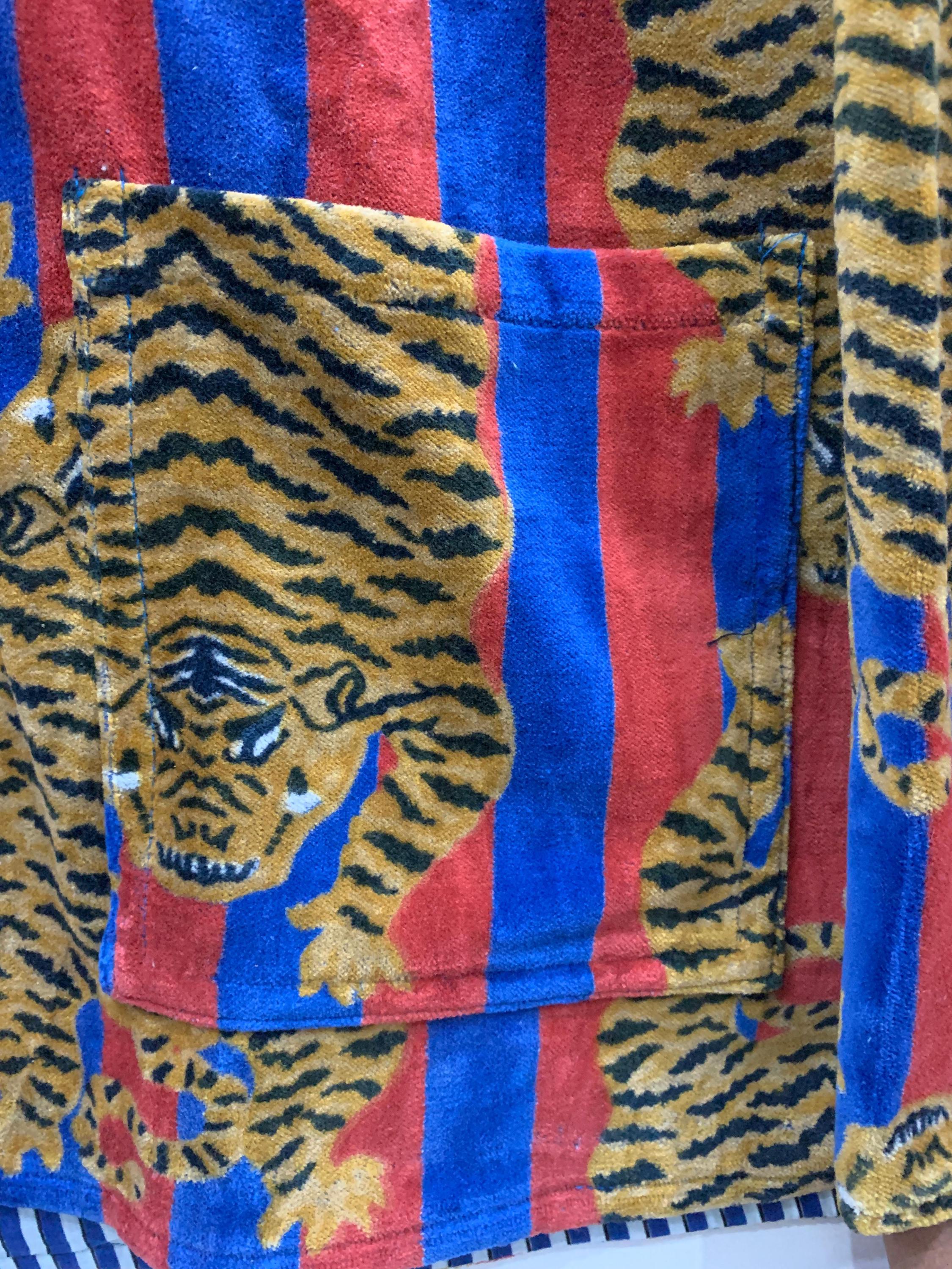 Tiger Print Print Velvet Jacket | Women Front Open Kimono Jacket | Handmade Quilted Jacket New Style, Outerwear, Travel Jacket, Gift For Her