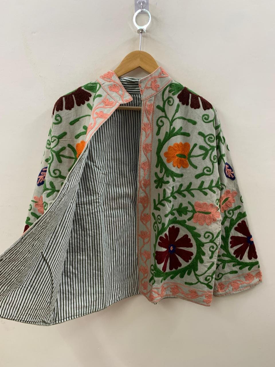 Winter Suzani Jacket | Ethnic Vintage Outerwear | Embroidered Velvet Coat | Boho Chic Jacket | Handmade Suzani Coat | Gift For Her