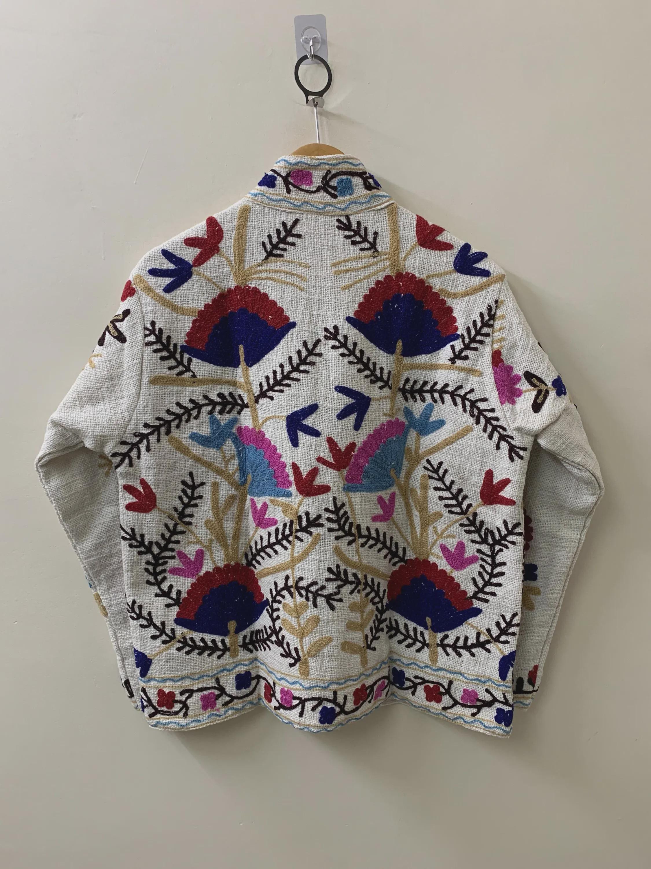 Luxurious Embroidery Suzani Velvet Winter Jacket, Suzani Floral Coat, Unisex Bomber Jacket, Winter Jacket, Women's Coat, Duster Boho Jacket