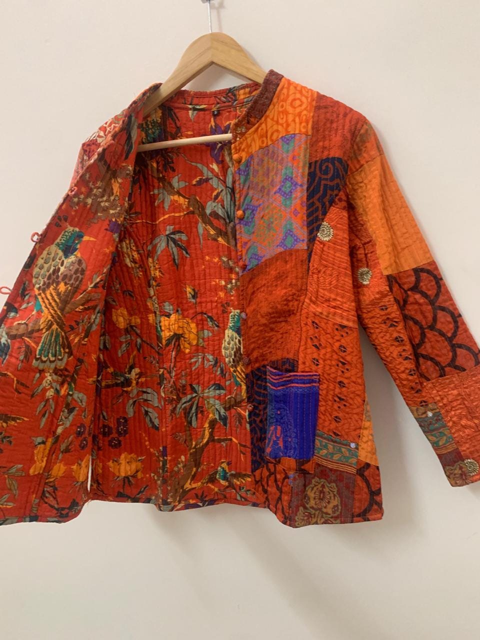 Handmade Silk Quilted Patchwork Jacket | Boho Style Wearable Art | Statement Layer Jacket | Kantha Coat | Short Jacket | Winter Wear Jacket