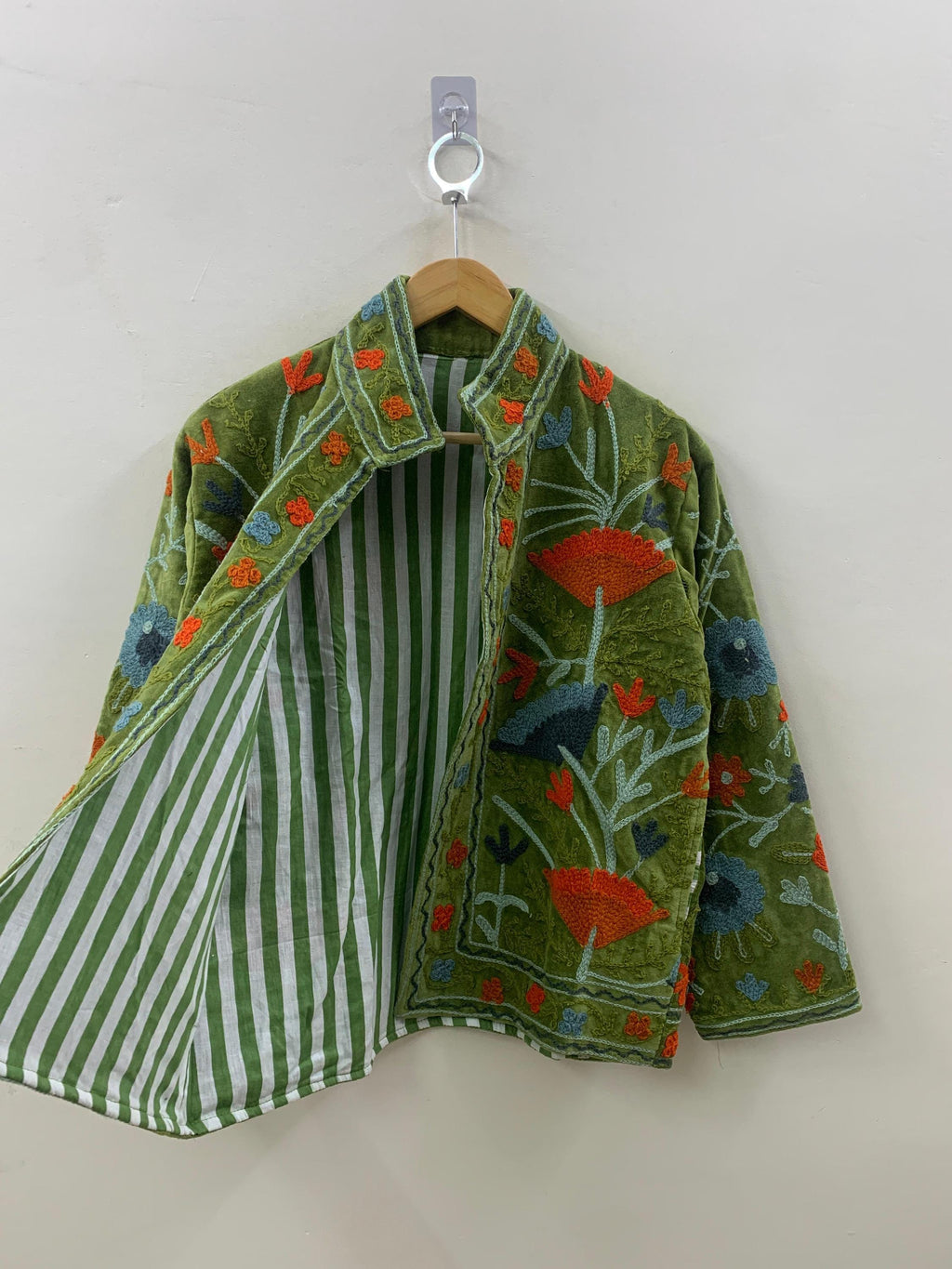 Indian Suzani Velvet Short Jacket | Suzani Embroidery Jacket | Winter Wear Women's Jacket Coat | Suzani Coat | Gift For Her | Duster Jacket