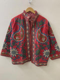 Handmade Floral Suzani Embroidered Velvet Jacket, Bohemian Winter Coat, Suzani Duster Jacket, Partywear Coat, Boho Outerwear, Gift For Her