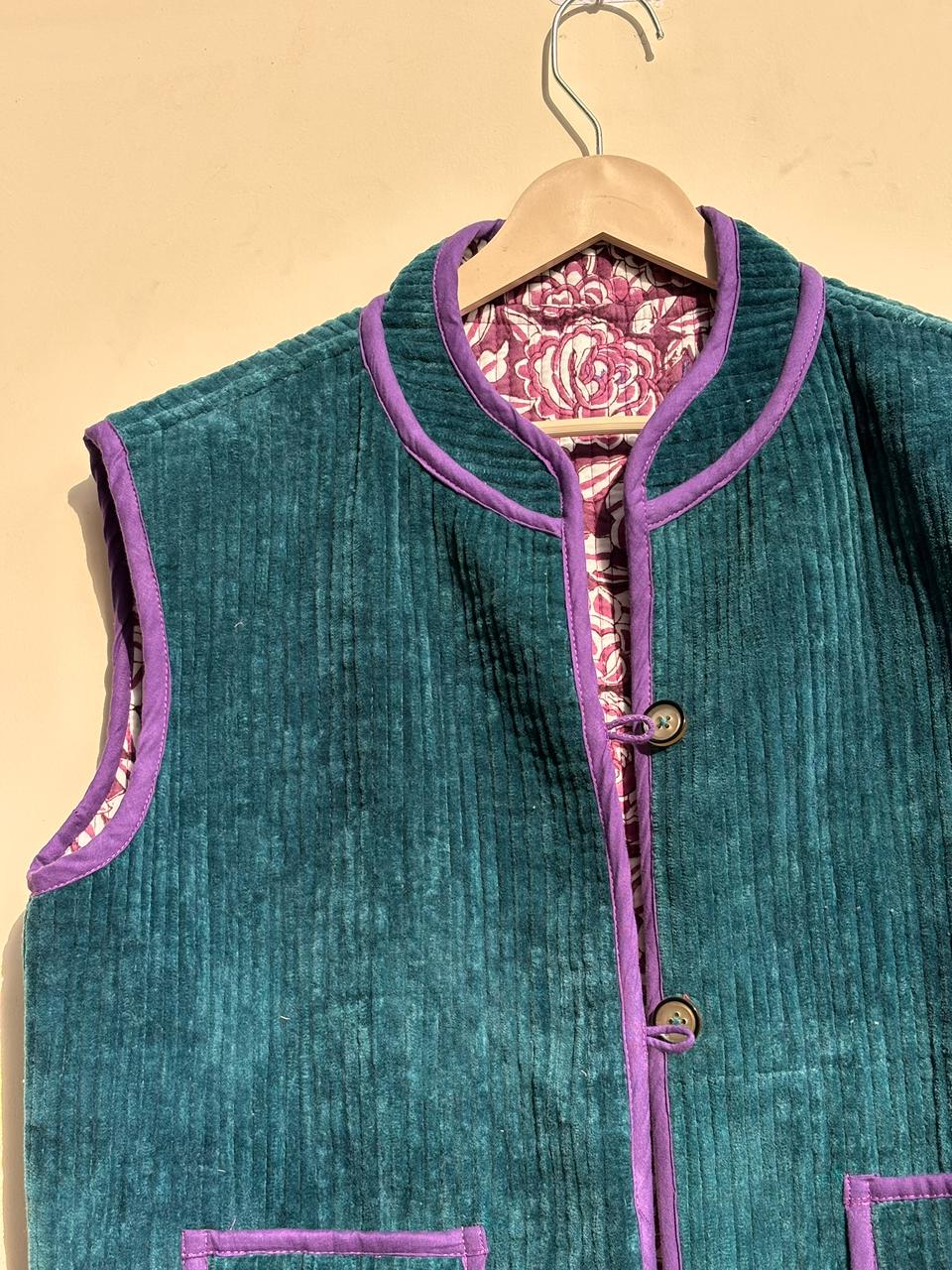 Handmade Suzani Velvet Vest Women Men | Traditional Embroidered Boho Winter Waistcoat | Front Pocket Vest Top | Unisex Sleeveless Jacket