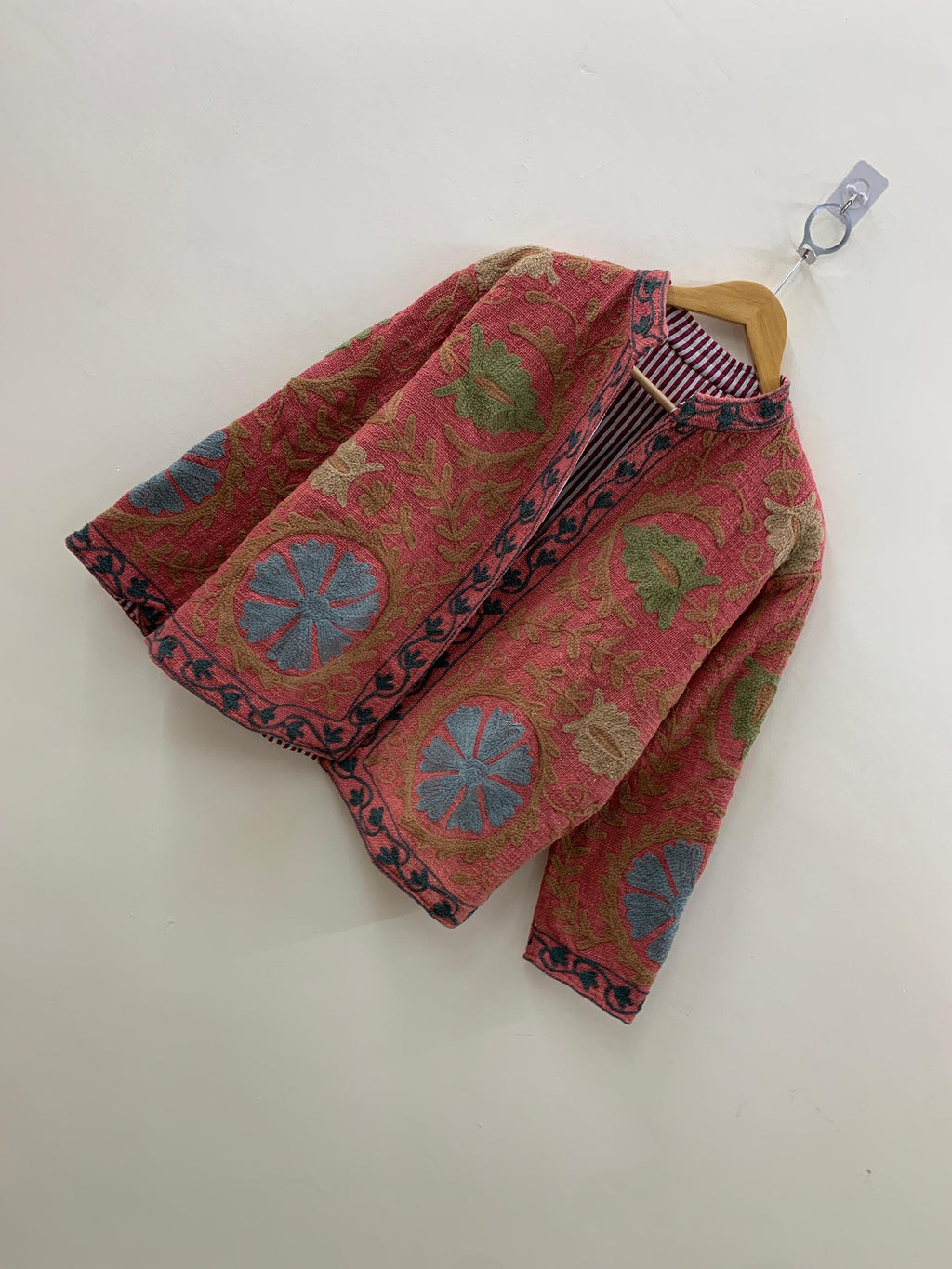 Orange Suzani Jacket Women | TNT Fabric Jacket | Short Ethnic Jacket | Boho Coat | Button Front Jacket | Lightweight Outerwear |Gift for Her