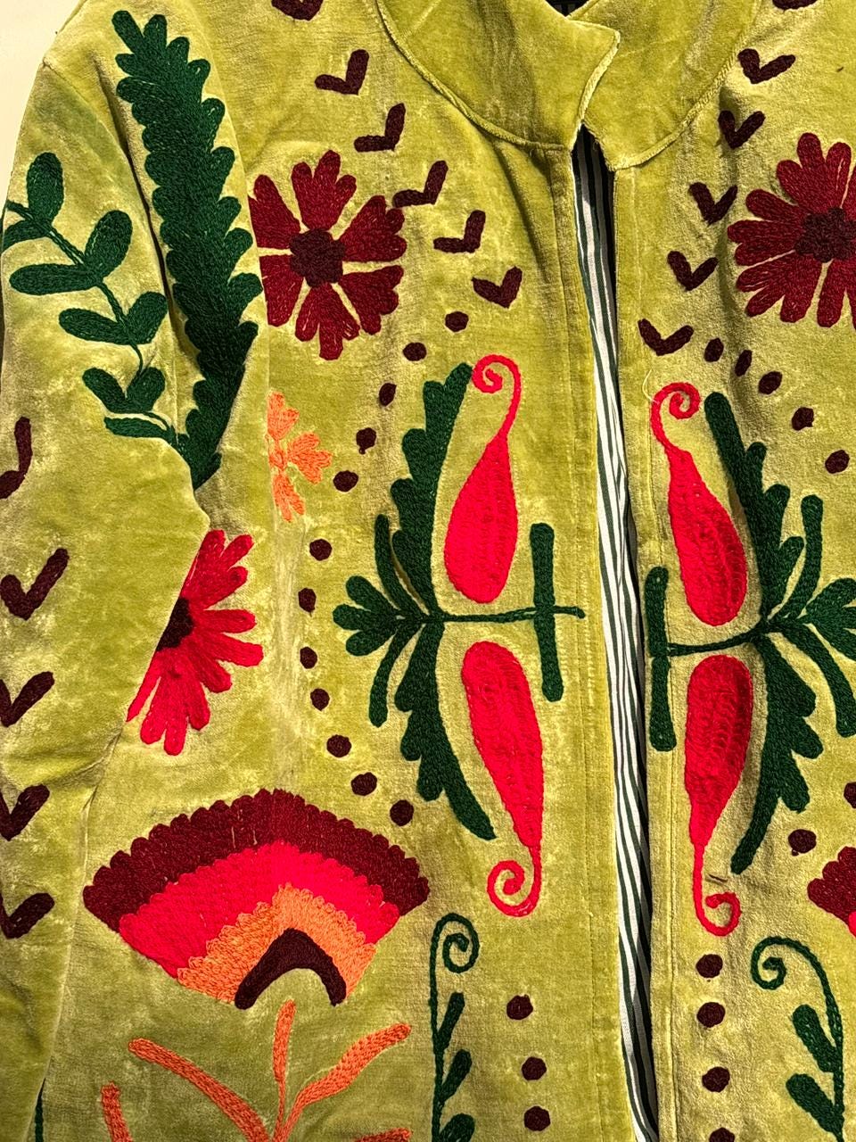 Handmade Suzani Velvet Jacket | Floral Embroidered Coat | Ethnic Jacket | Warm Winter Outerwear Women | Gift for Her | Traditional Jacket
