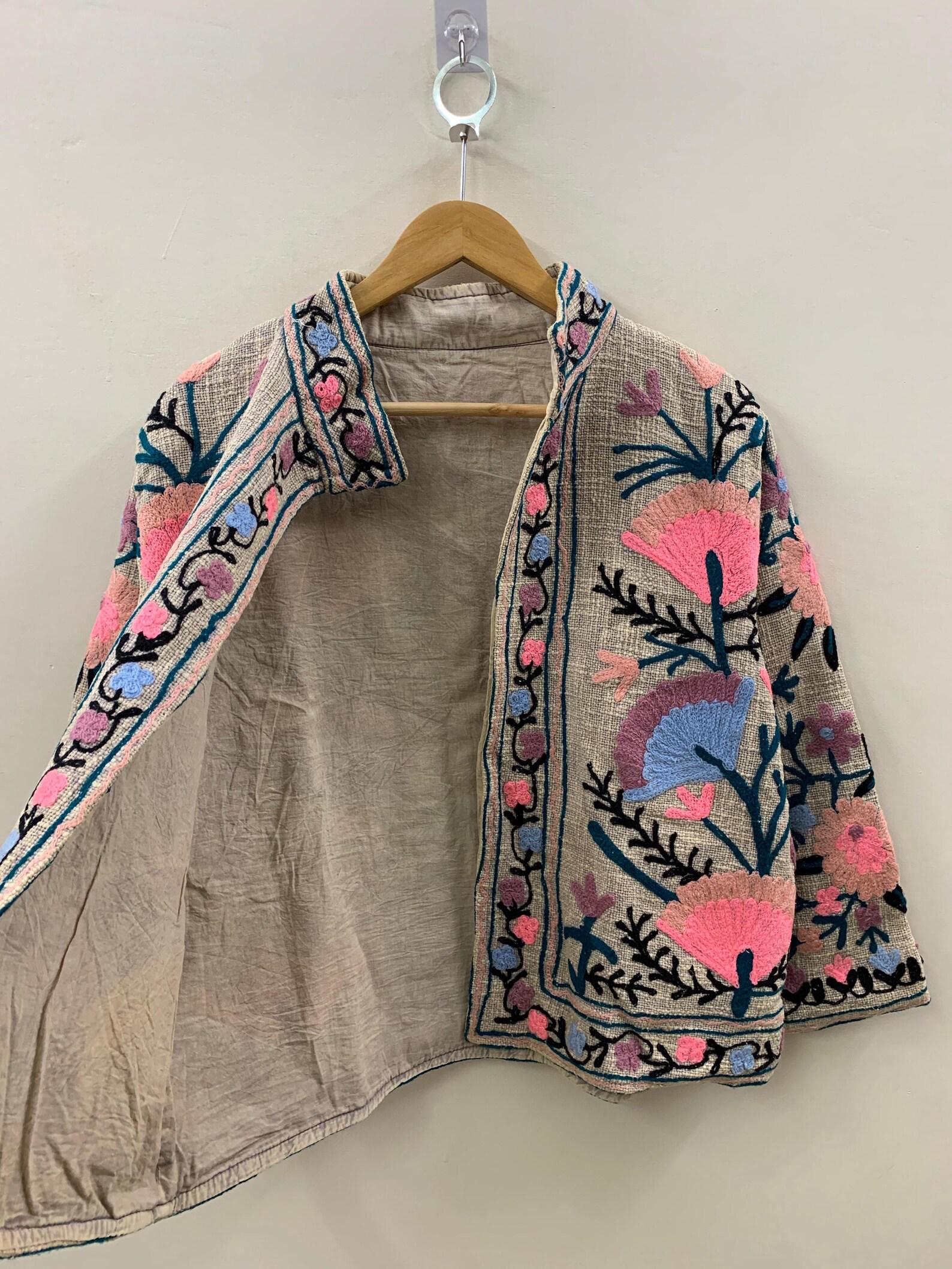 Festive Wear TNT Suzani Short Jacket – Embroidered Jacket - Bohemian Outerwear - Gift For Her