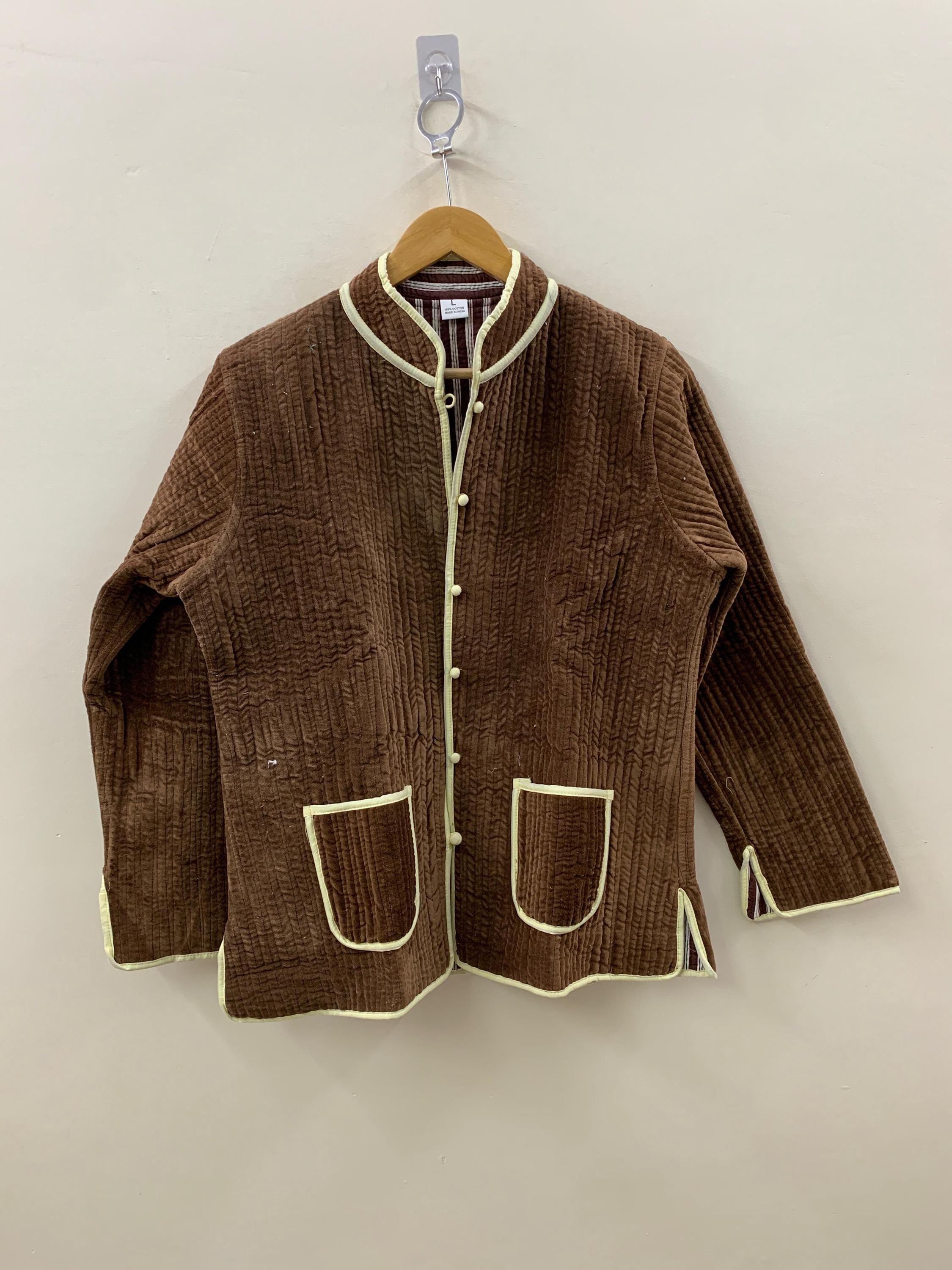 Velvet Quilted Solid Short Jacket | Velvet Coat | Buttoned Velvet Jacket | Short Quilt Boho Blazer | Winter Bomber Coat | Duster Jacket