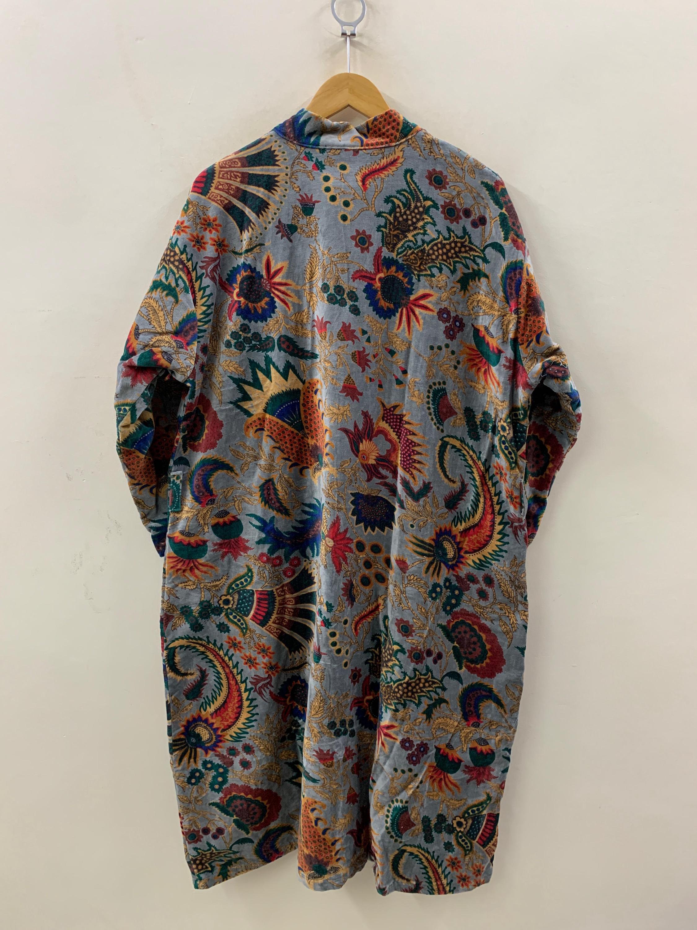 Velvet Kimono Robe Boho Style | Paisley Floral Print Lounge Wear | Dressing Gown | Women’s Bohemian Robe | Festival Outfit | Gift for Her