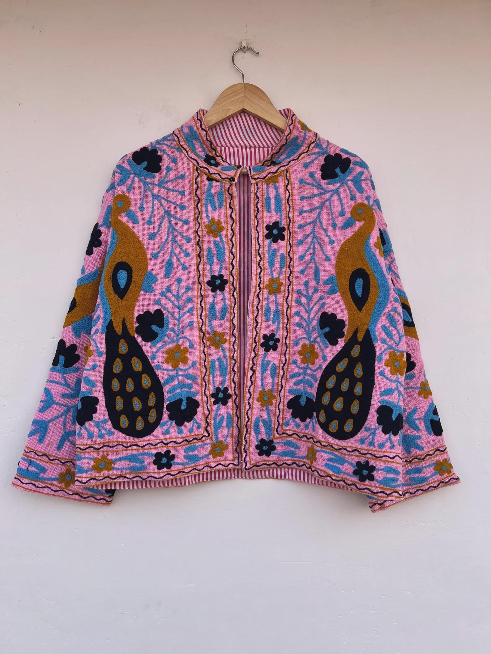 Handmade Soft TNT Fabric Suzani Jacket: Modern Short Chic Coat | Gift For Her