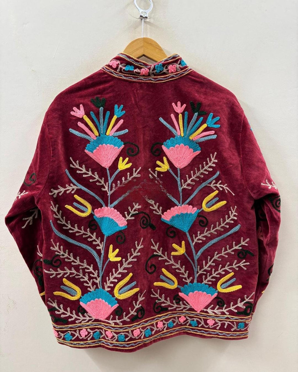 Handmade Suzani Embroidered Velvet Jacket | Bohemian Festival Coat | Traditional Ethnic Wear | Floral Artisan Jacket | Winter Outerwear
