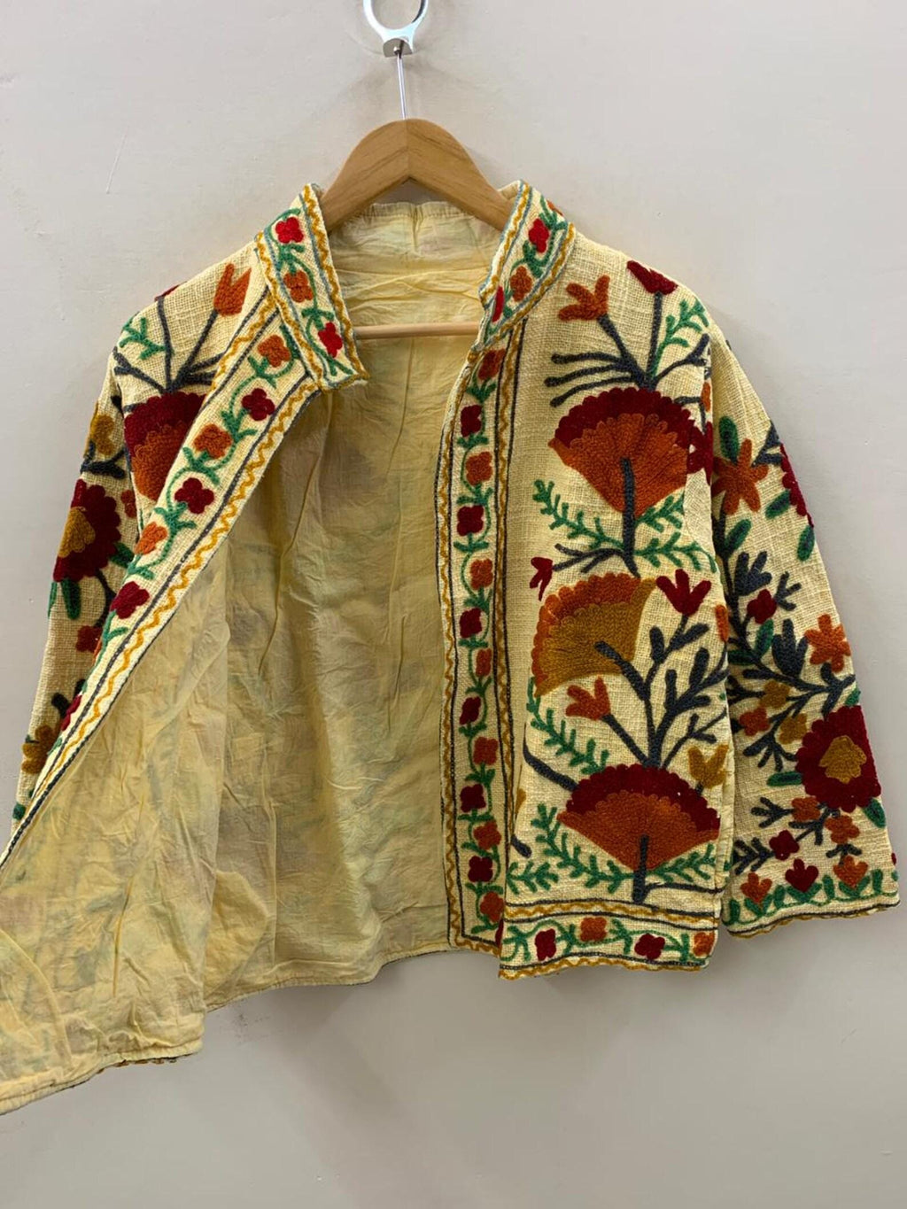 Handmade Suzani Embroidered Jacket – Vintage Uzbek Boho Coat