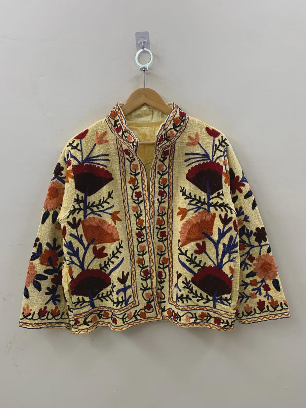Women's TNT Fabric Suzani Jacket | Boho Coat| Gift For Her| Suzani Embroidery Winter Coat | Duster Coat | Suzani Short Jacket