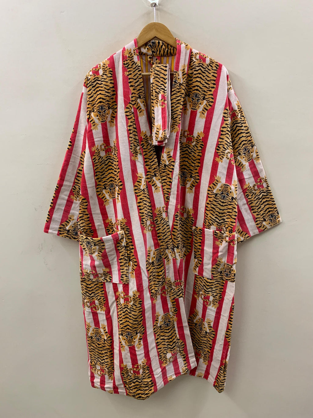 White Leopard Print Velvet Kimono Robe | Boho Animal Print Loungewear | Soft Dressing Gown with Belt |Statement Kimono Jacket| Glam Robe