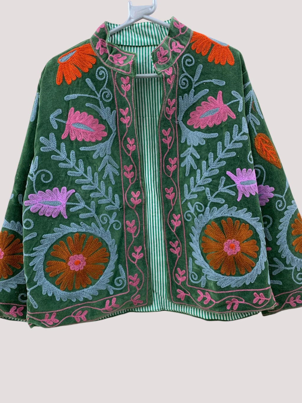Suzani Velvet Short Jacket | Indian Suzani Embroidery Jacket | Winter Wear Women's Jacket Coat | Suzani Coat | Gift For Her |Duster Jacket