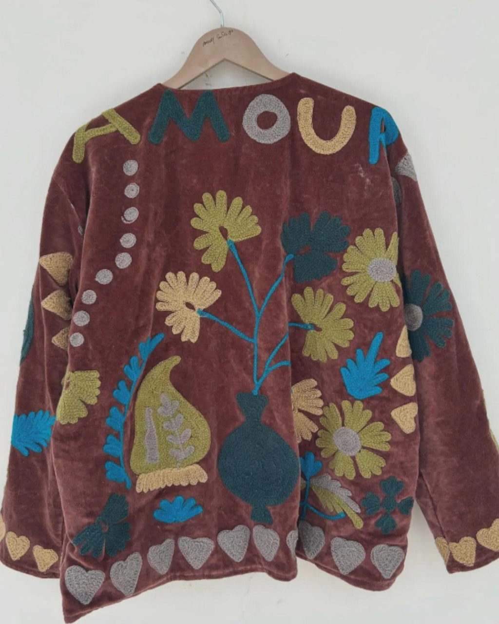 Velvet Suzani Winter Short Jacket | Boho Floral Jacket | Bomber Jacket | Winter Warmed Coat | Gift For Her | Spring Jacket