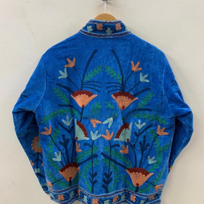 Boho Embroidery Velvet Suzani Jacket | Indian Style Coat  | Unisex Jacket | Bridesmaid Gift | Winter Jacket | Kimono Jacket, Bomber Jacket