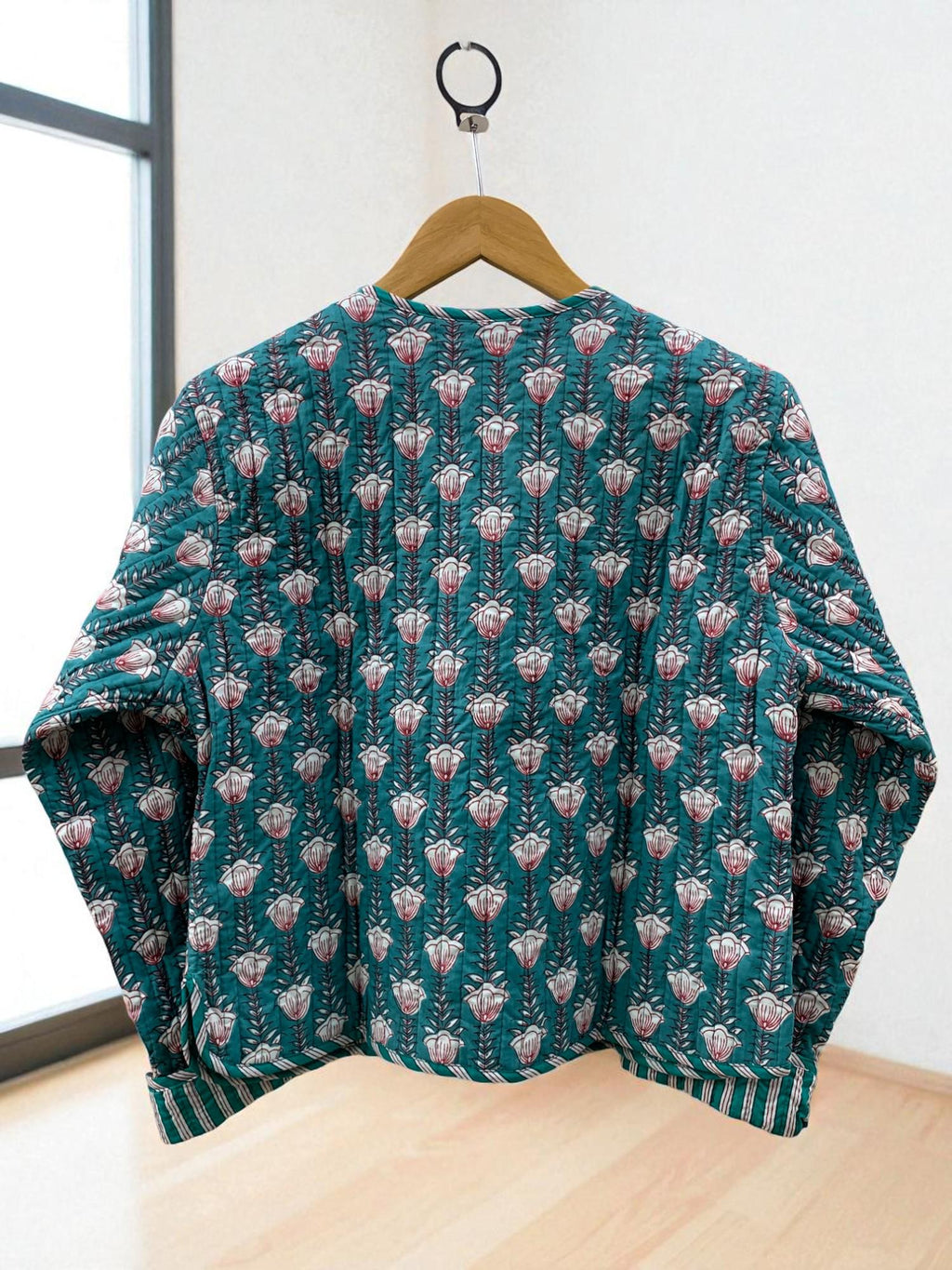Cotton Quilted Cropped Boho Jacket | Printed Lightweight Cropped Jacket | Spring Jacket | Bomber Jacket | Gift For Her | Women's Outerwear