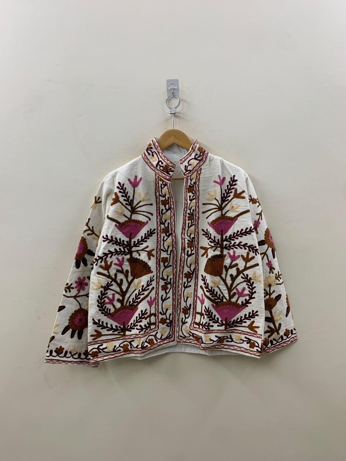 Suzani TNT Fabric Short Spring Jacket | Duster TNT Jacket | Button Winter Outerwear Jacket |Spring Bomber Coat| Gift For Her | TNT Coat