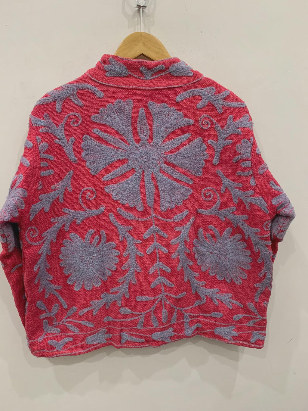 Floral Suzani TNT Fabric Short Jacket | Long Sleeve Spring Bomber Jacket | Gift For Her