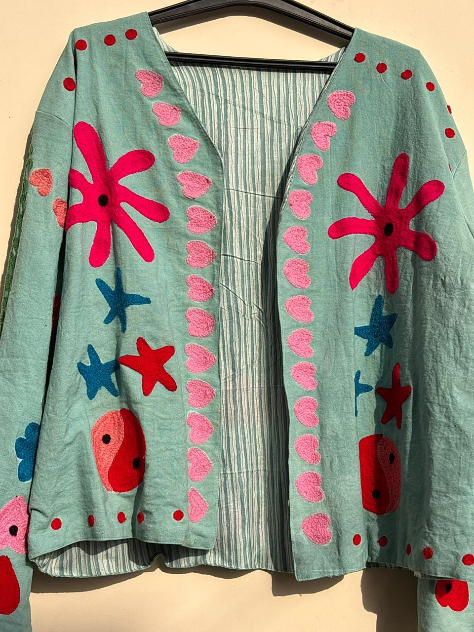 Bohemian Suzani Velvet Jacket | Embroidered Coat | Ethnic Kimono Jacket | Winter Festival Outerwear | Vintage Boho Clothing | Gift for Wife
