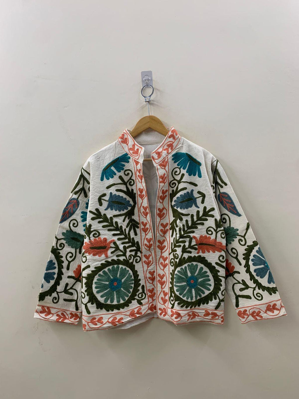 Suzani TNT Fabric Short Spring Jacket | Duster TNT Jacket | Button Winter Outerwear Jacket |Spring Bomber Coat| Gift For Her | TNT Coat