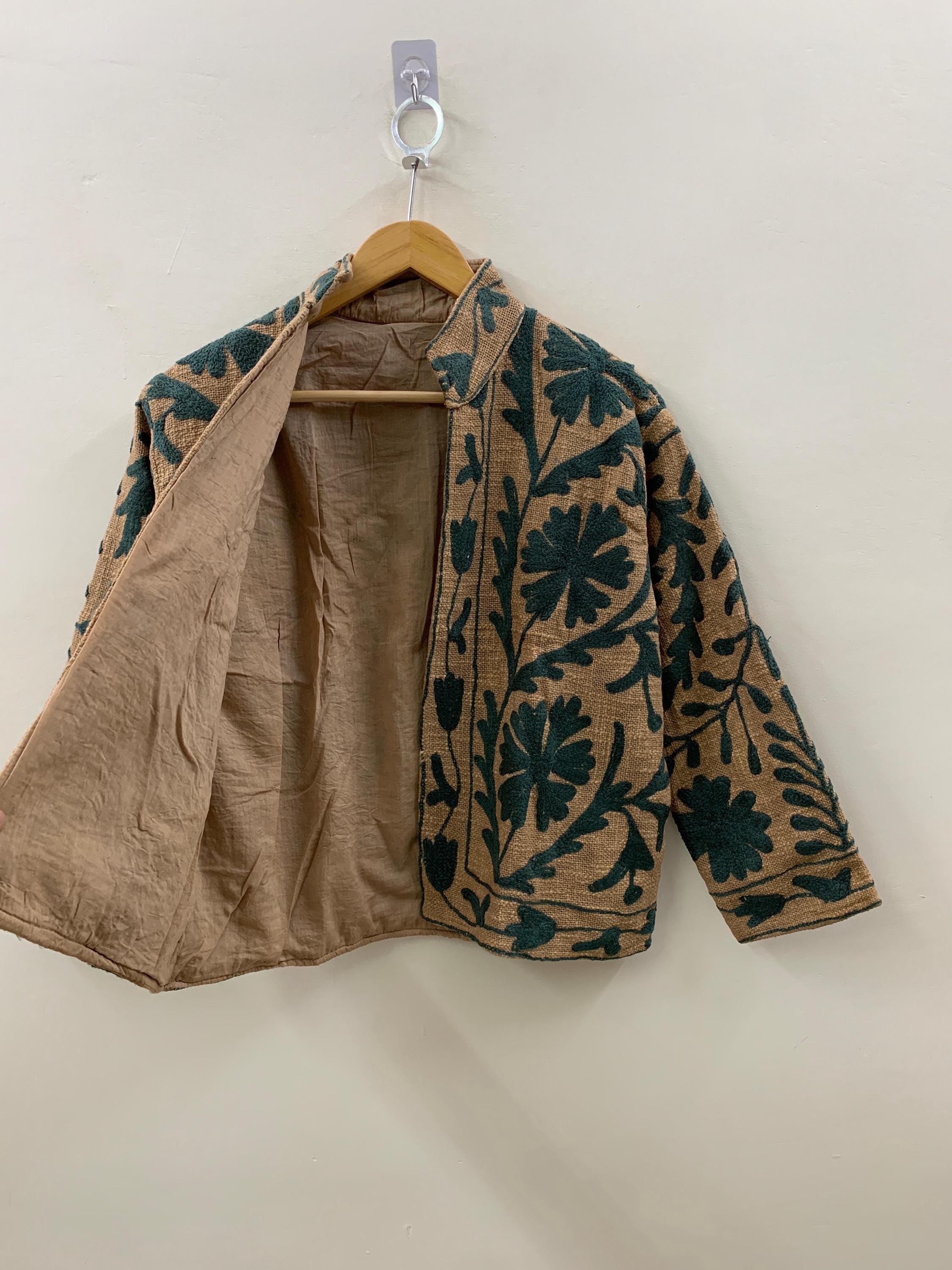 Suzani Hand Embroidery Jacket | Vintage Wear Women's Quilted Jacket Coat | Boho New Style TNT Fabric Coat's | Bomber Coat Outerwear | Gift