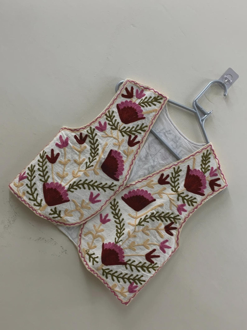 Suzani Boho Vest | Hand-Embroidered Sleeveless Ethnic Jacket | Vintage Festival Clothing | Gift for Her | Handmade Bohemian Layer Vest