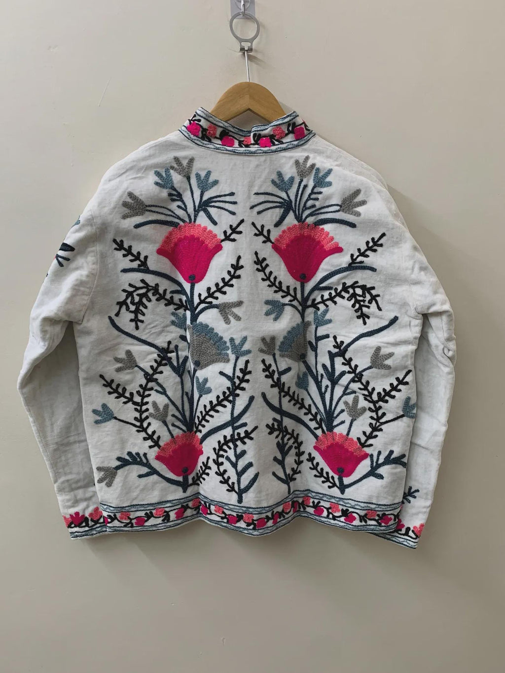 Handmade Suzani Embroidered Velvet Winter Jacket | Traditional Ethnic Boho Short Coat | Festival Kimono Outerwear | Gift for Her