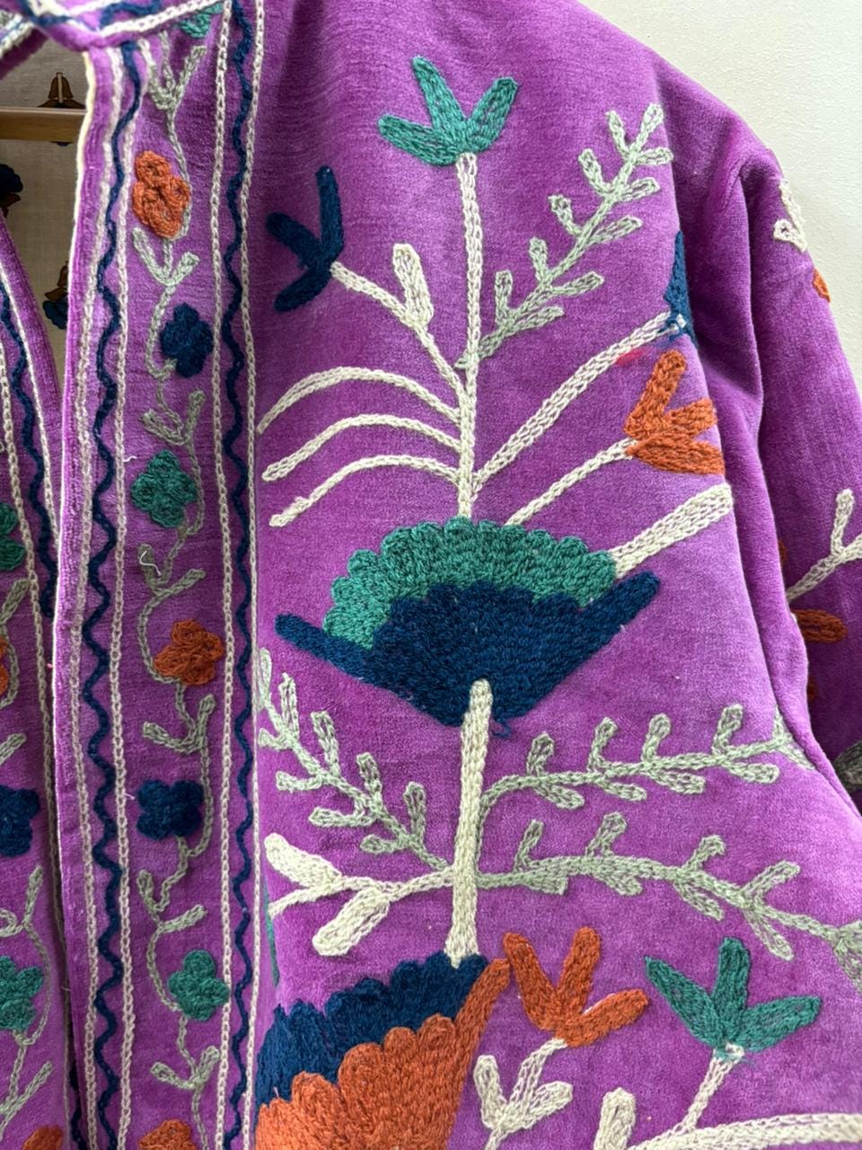 Handmade Velvet Suzani Jacket | Embroidered Floral Boho Coat | Gift For Her