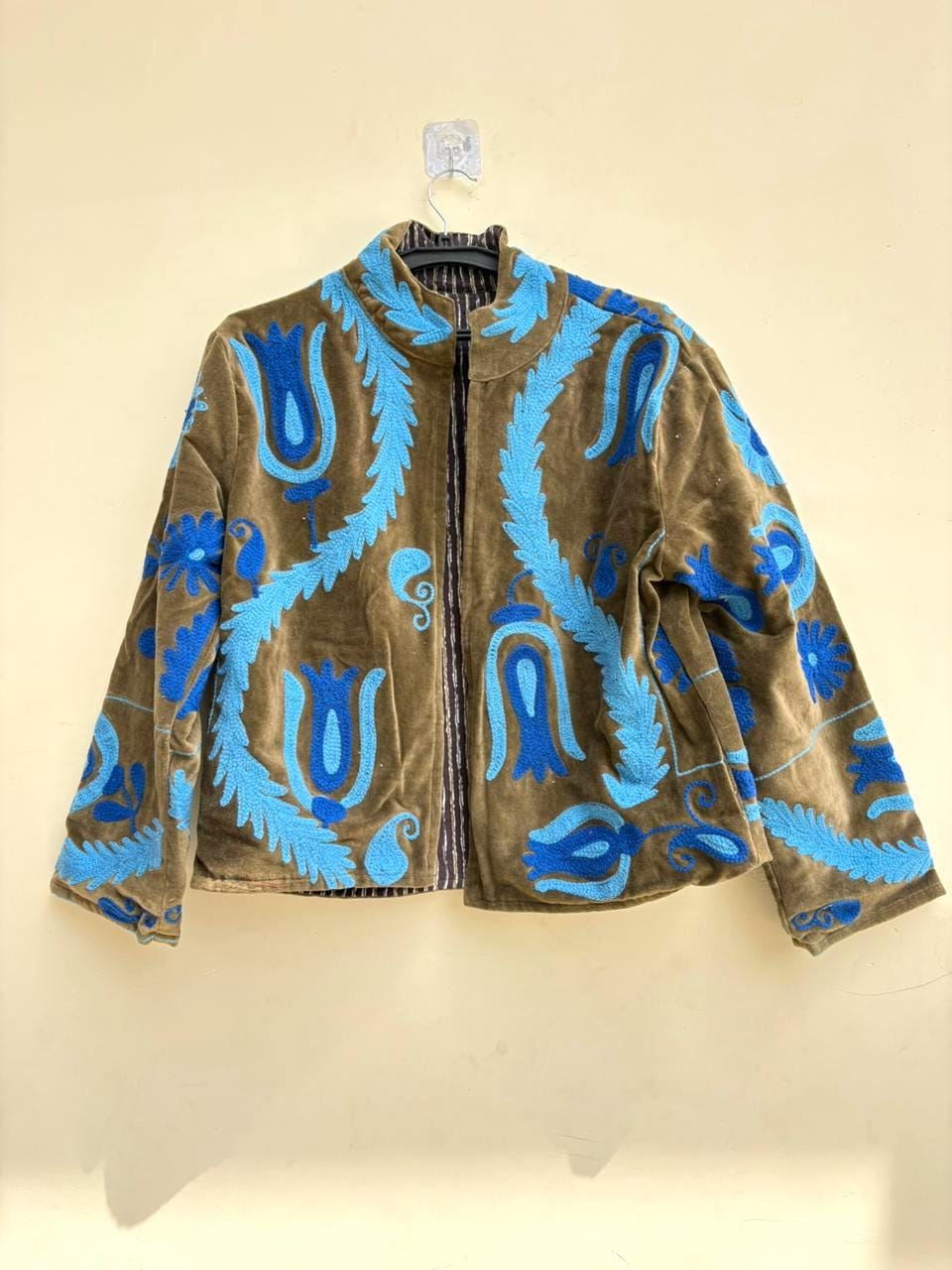 Suzani Velvet Jacket Women | Handmade Embroidered Coat | Boho Kimono Jacket | Vintage Style Winter Coat |Gift for Her |Warm Winter Outerwear